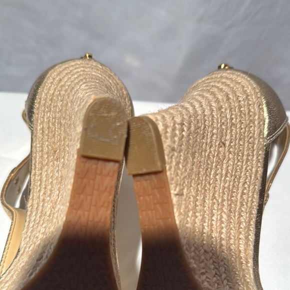 Michael Kors Gold High Heel Sandals with T-Strap - Picture 10 of 13